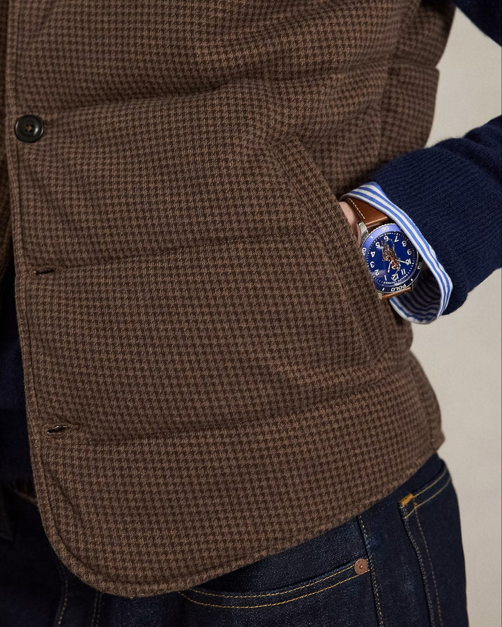 POLO Ralph Lauren Houndstooth Bodywarmer – Bruin-100% katoen <br />Voering: 100% nylon<br />Vulling: 100% polyester-HEREN
