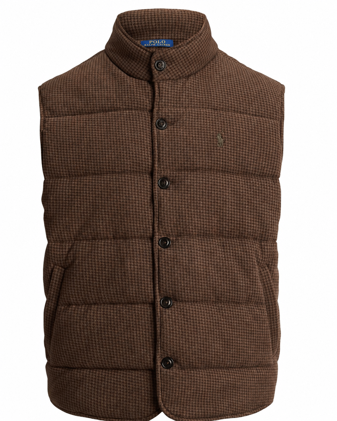 POLO Ralph Lauren Houndstooth Bodywarmer – Bruin-100% katoen <br />Voering: 100% nylon<br />Vulling: 100% polyester-HEREN