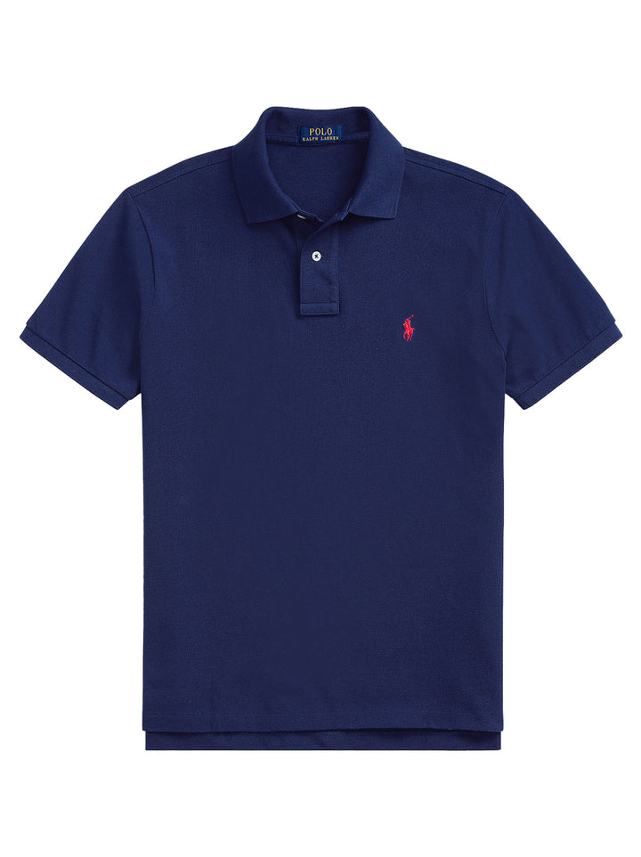 POLO Ralph Lauren – Iconic Mesh Polo Custom Slim-100% katoen-HEREN POLO'S & T-SHIRTS-Blauw