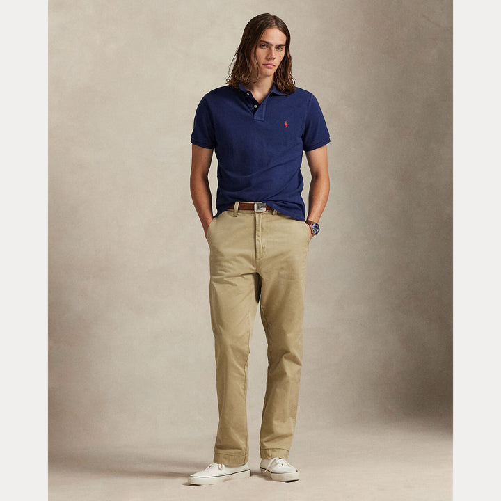 POLO Ralph Lauren – Iconic Mesh Polo Custom Slim-100% katoen-HEREN POLO'S & T-SHIRTS-Blauw