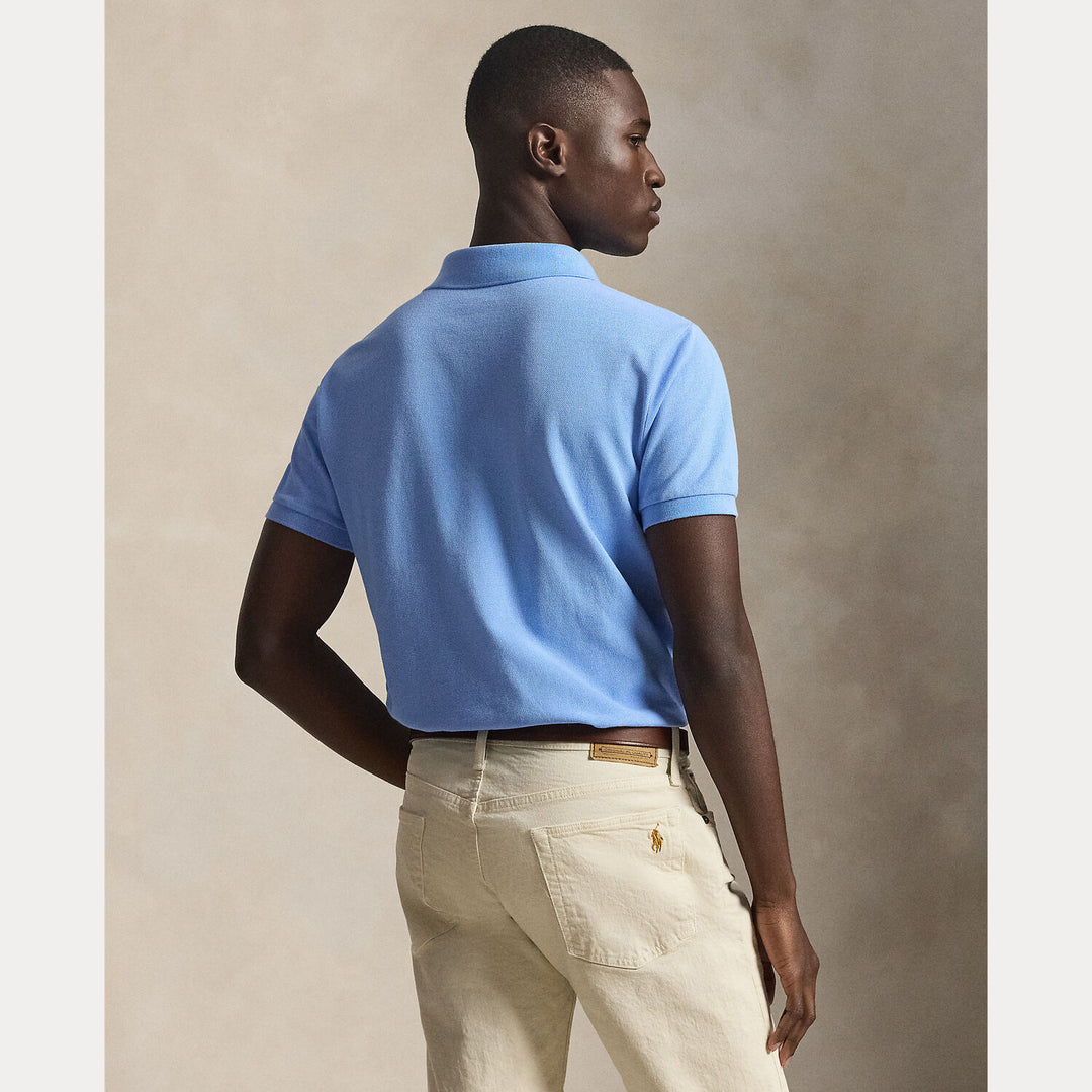 POLO Ralph Lauren Iconic Mesh Polo Custom Slim-100% katoen-HEREN POLO'S & T-SHIRTS-Blauw