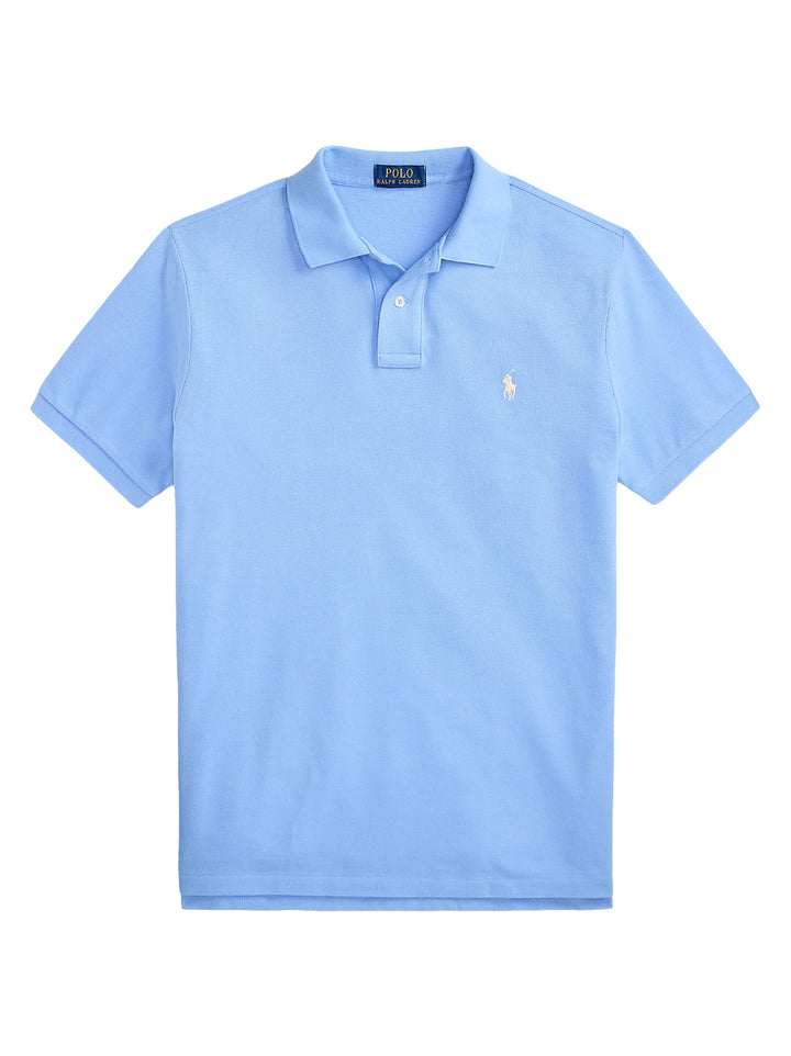 POLO Ralph Lauren Iconic Mesh Polo Custom Slim-100% katoen-HEREN POLO'S & T-SHIRTS-Blauw