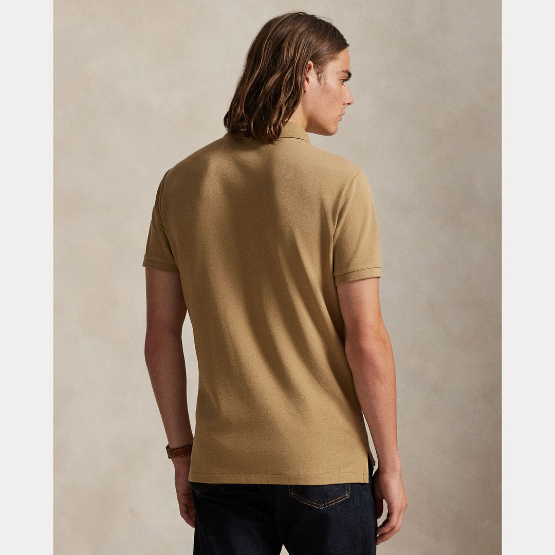 POLO Ralph Lauren Iconic Mesh Polo Custom Slim-100% katoen-HEREN POLO'S & T-SHIRTS-Bruin