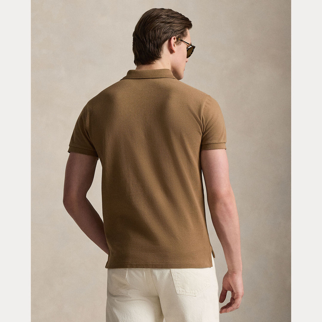 POLO Ralph Lauren Iconic Mesh Polo Custom Slim-100% katoen-HEREN POLO'S & T-SHIRTS-Bruin