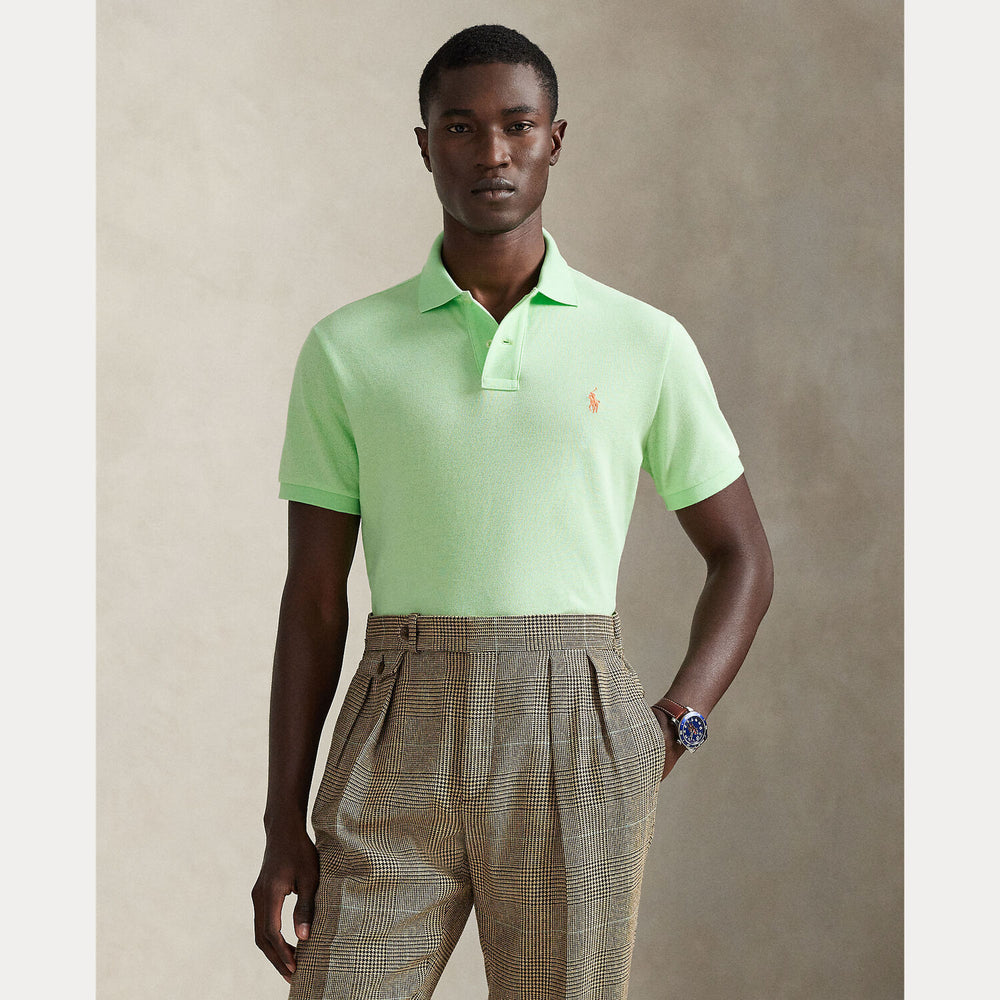 POLO Ralph Lauren Iconic Mesh Polo Custom Slim-100% katoen-HEREN POLO'S & T-SHIRTS-Groen