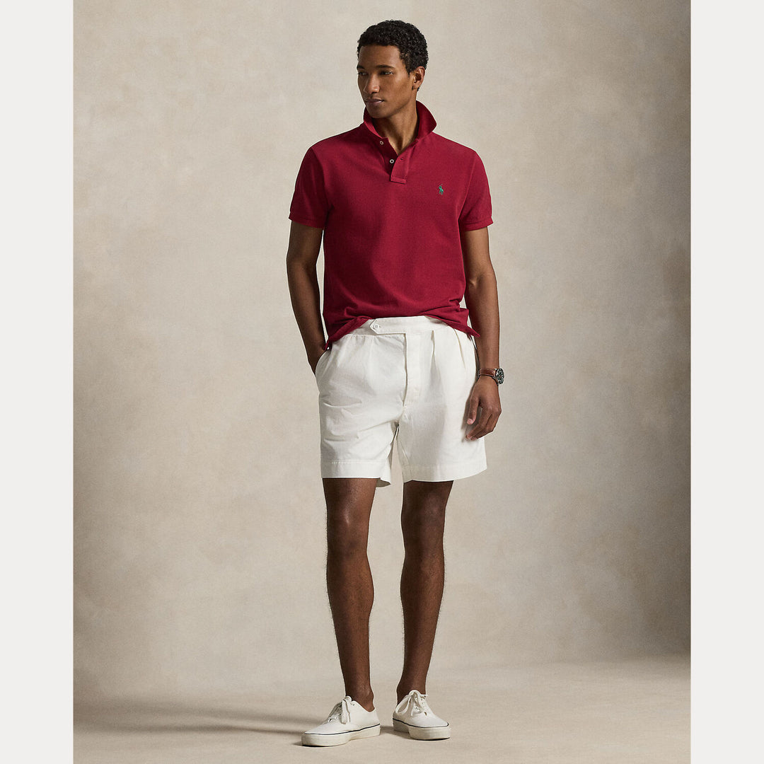 POLO Ralph Lauren Iconic Mesh Polo Custom Slim-100% katoen-HEREN POLO'S & T-SHIRTS-Rood