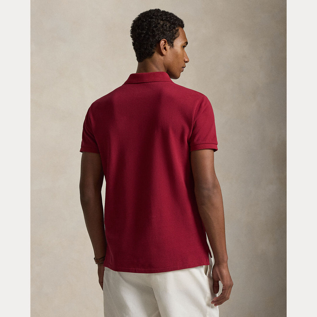 POLO Ralph Lauren Iconic Mesh Polo Custom Slim-100% katoen-HEREN POLO'S & T-SHIRTS-Rood
