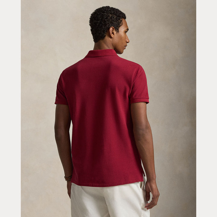POLO Ralph Lauren Iconic Mesh Polo Custom Slim-100% katoen-HEREN POLO'S & T-SHIRTS-Rood