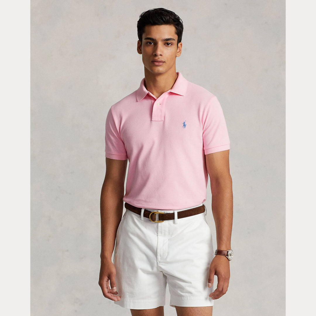 POLO Ralph Lauren Iconic Mesh Polo Custom Slim-100% katoen-HEREN POLO'S & T-SHIRTS-Roze