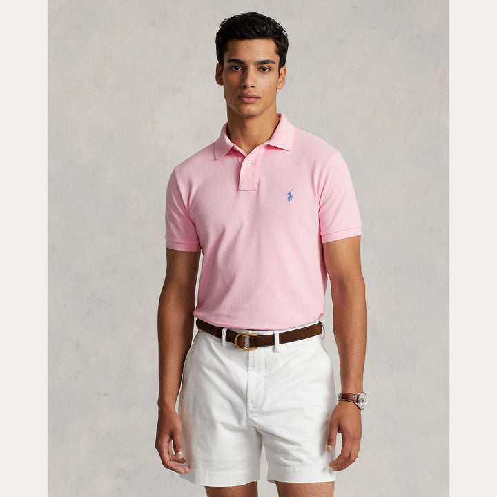 POLO Ralph Lauren Iconic Mesh Polo Custom Slim-100% katoen-HEREN POLO'S & T-SHIRTS-Roze