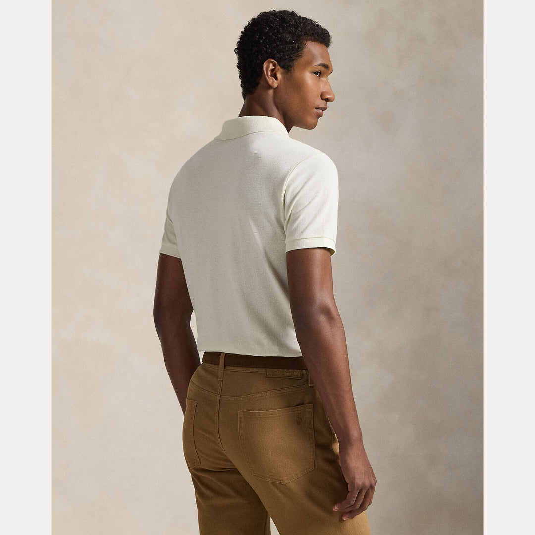 POLO Ralph Lauren Iconic Mesh Polo Custom Slim-100% katoen-HEREN POLO'S & T-SHIRTS-Wit