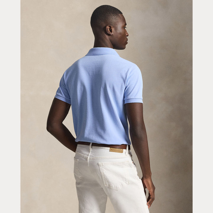 POLO Ralph Lauren Iconic Mesh Slim Fit – Blauw-100% katoen-HEREN POLO'S & T-SHIRTS-Blauw