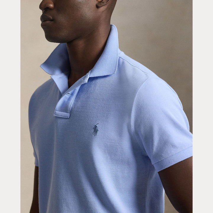 POLO Ralph Lauren Iconic Mesh Slim Fit – Blauw-100% katoen-HEREN POLO'S & T-SHIRTS-Blauw
