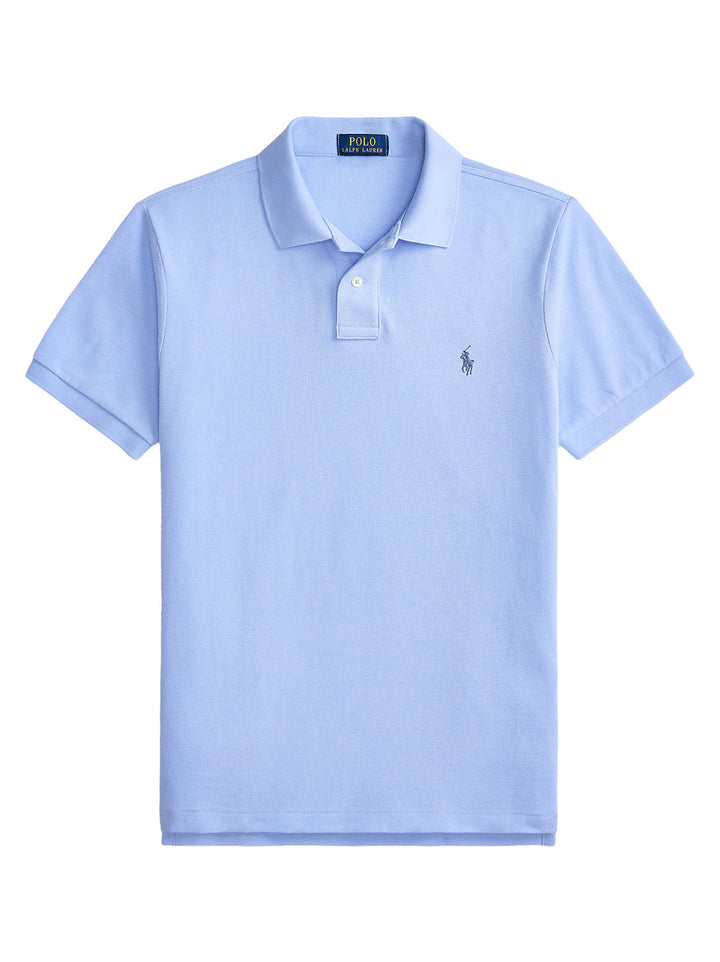 POLO Ralph Lauren Iconic Mesh Slim Fit – Blauw-100% katoen-HEREN POLO'S & T-SHIRTS-Blauw
