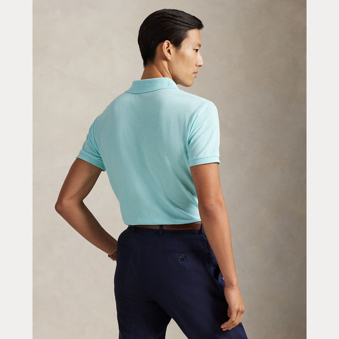 POLO Ralph Lauren Iconic Mesh Slim Fit – Blauw-100% katoen-HEREN POLO'S & T-SHIRTS-Blauw