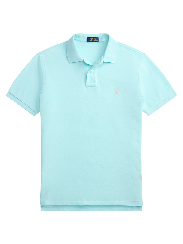 POLO Ralph Lauren Iconic Mesh Slim Fit – Blauw-100% katoen-HEREN POLO'S & T-SHIRTS-Blauw