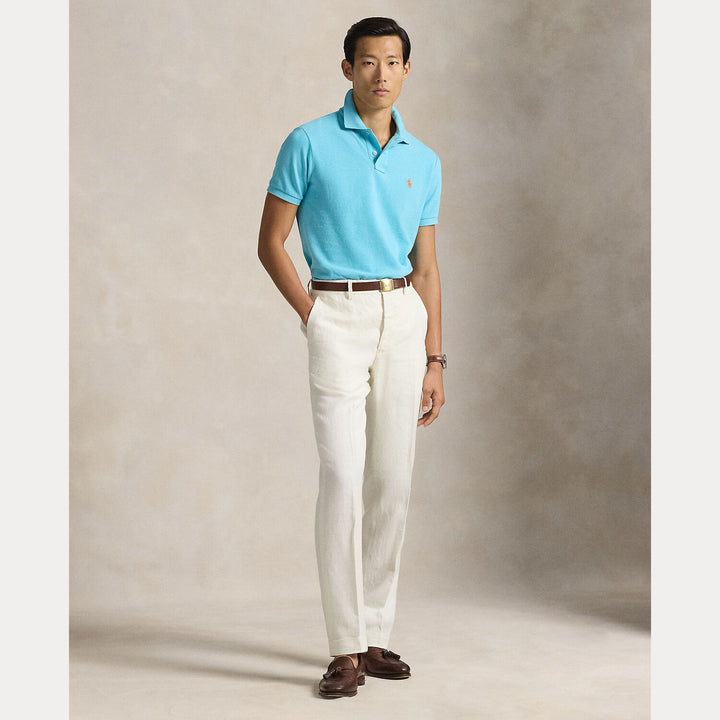 POLO Ralph Lauren Iconic Mesh Slim Fit – Blauw-100% katoen-HEREN POLO'S & T-SHIRTS-Blauw