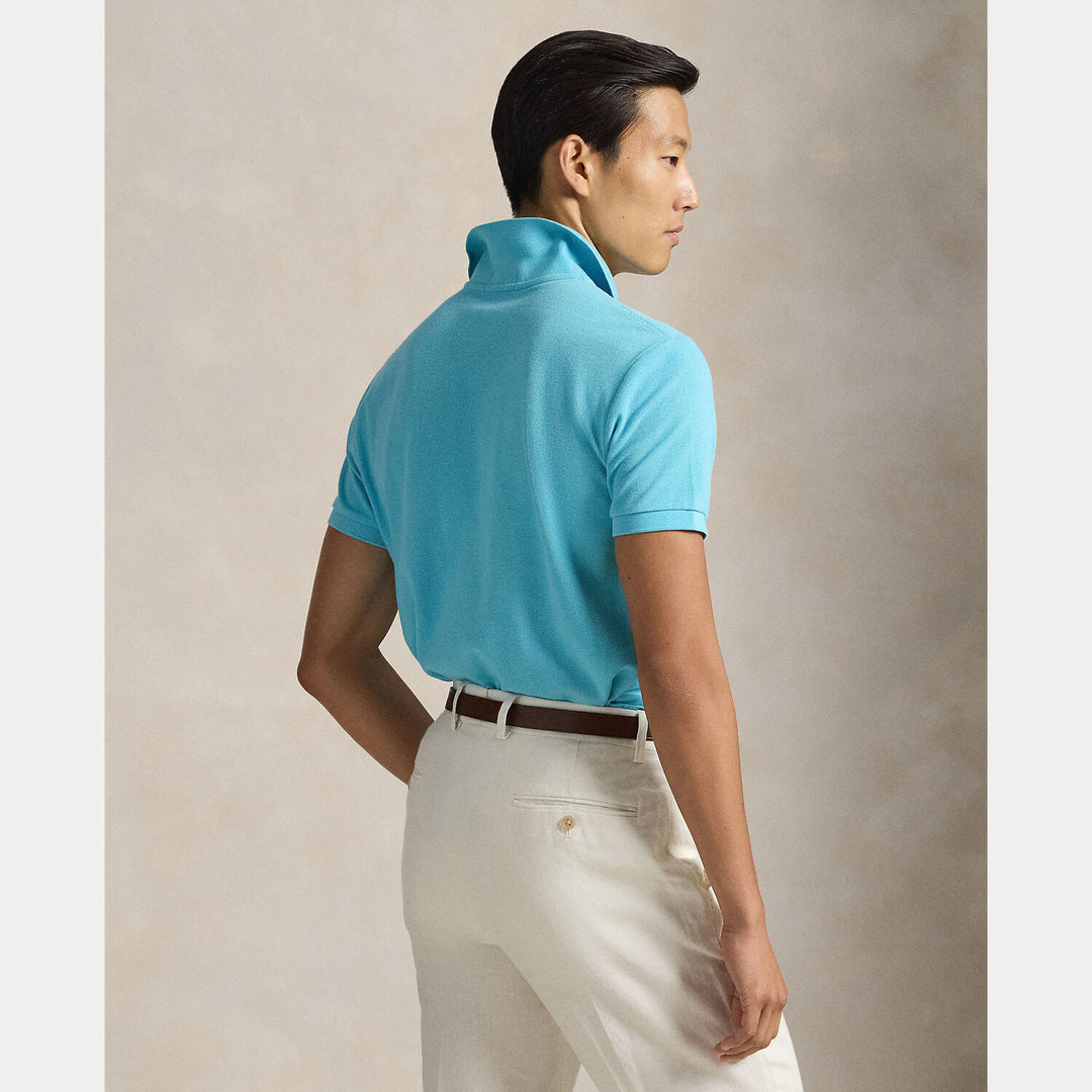 POLO Ralph Lauren Iconic Mesh Slim Fit – Blauw-100% katoen-HEREN POLO'S & T-SHIRTS-Blauw
