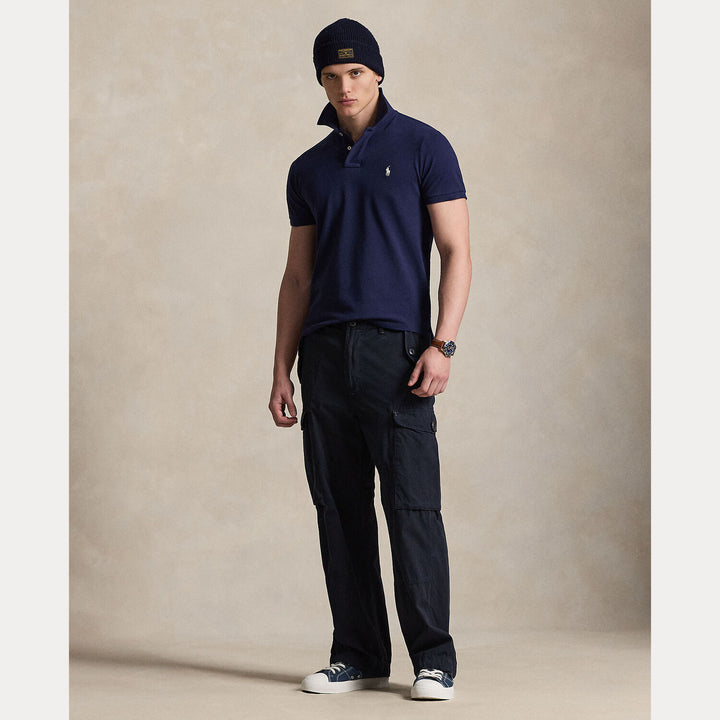 POLO Ralph Lauren Iconic Mesh Slim Fit – Blauw-100% katoen-HEREN POLO'S & T-SHIRTS-Blauw