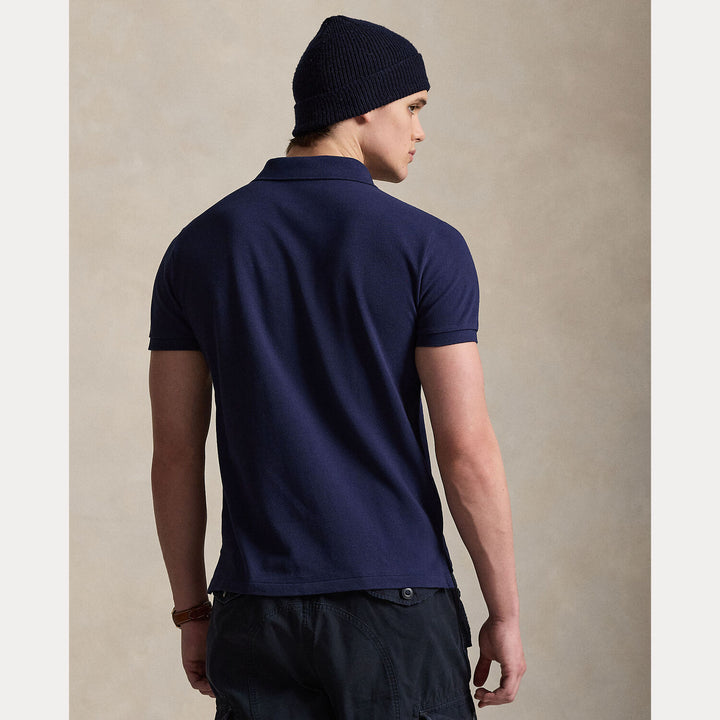 POLO Ralph Lauren Iconic Mesh Slim Fit – Blauw-100% katoen-HEREN POLO'S & T-SHIRTS-Blauw