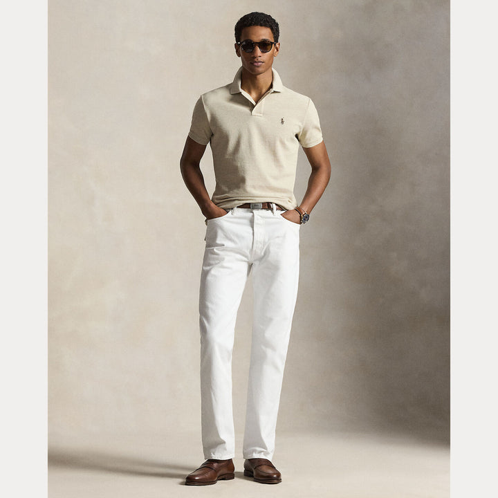 POLO Ralph Lauren Iconic Mesh Slim Fit – Grijs-100% katoen-HEREN POLO'S & T-SHIRTS-Grijs