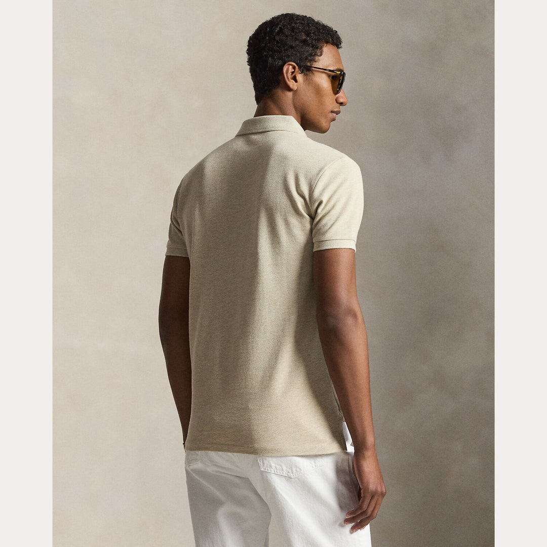 POLO Ralph Lauren Iconic Mesh Slim Fit – Grijs-100% katoen-HEREN POLO'S & T-SHIRTS-Grijs