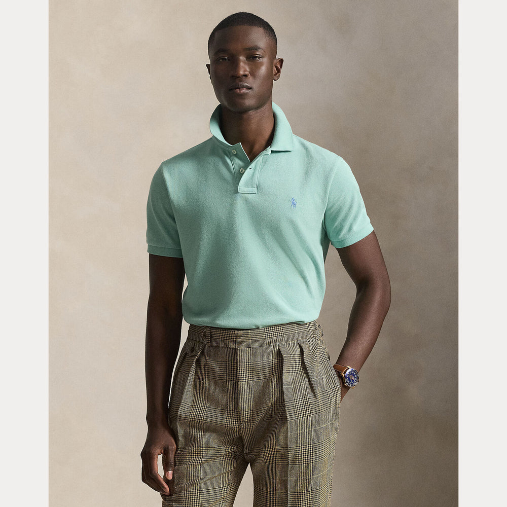 POLO Ralph Lauren Iconic Mesh Slim Fit – Groen-100% katoen-HEREN POLO'S & T-SHIRTS-Groen