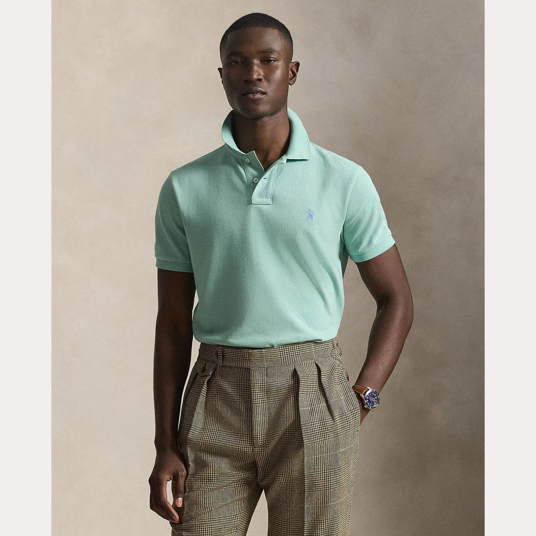 POLO Ralph Lauren Iconic Mesh Slim Fit – Groen-100% katoen-HEREN POLO'S & T-SHIRTS-Groen