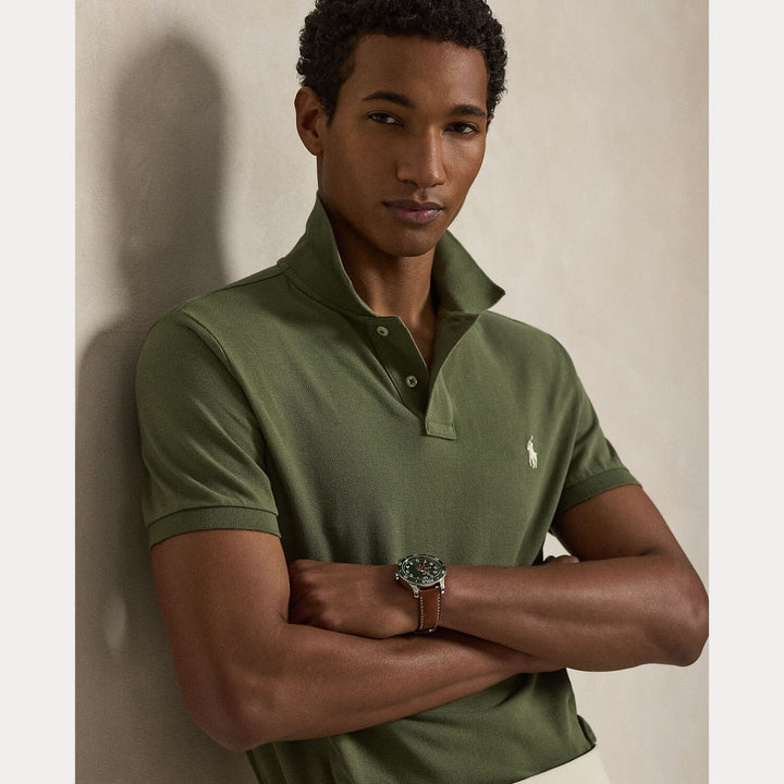 POLO Ralph Lauren Iconic Mesh Slim Fit – Groen-100% katoen-HEREN POLO'S & T-SHIRTS-Groen