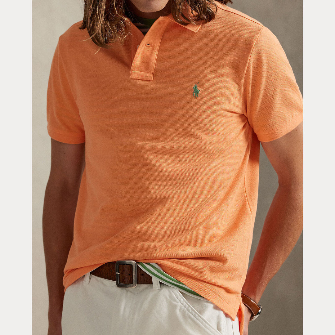 POLO Ralph Lauren Iconic Mesh Slim Fit – Oranje-100% katoen-HEREN POLO'S & T-SHIRTS-Oranje