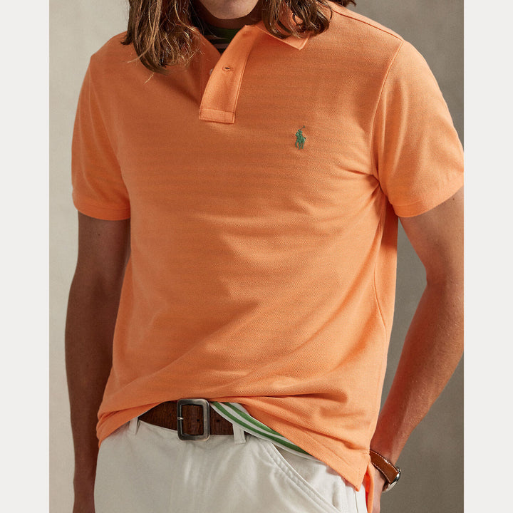 POLO Ralph Lauren Iconic Mesh Slim Fit – Oranje-100% katoen-HEREN POLO'S & T-SHIRTS-Oranje
