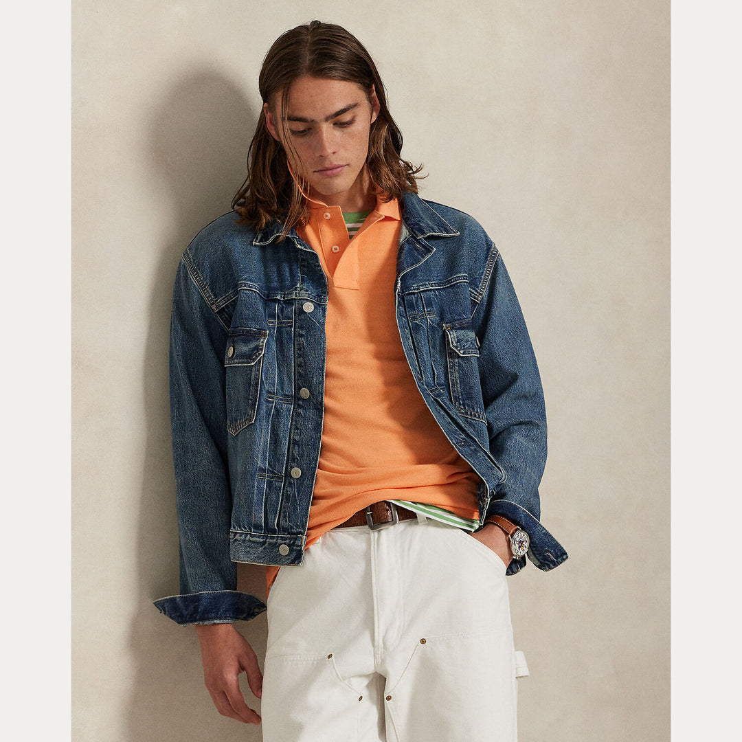 POLO Ralph Lauren Iconic Mesh Slim Fit – Oranje-100% katoen-HEREN POLO'S & T-SHIRTS-Oranje