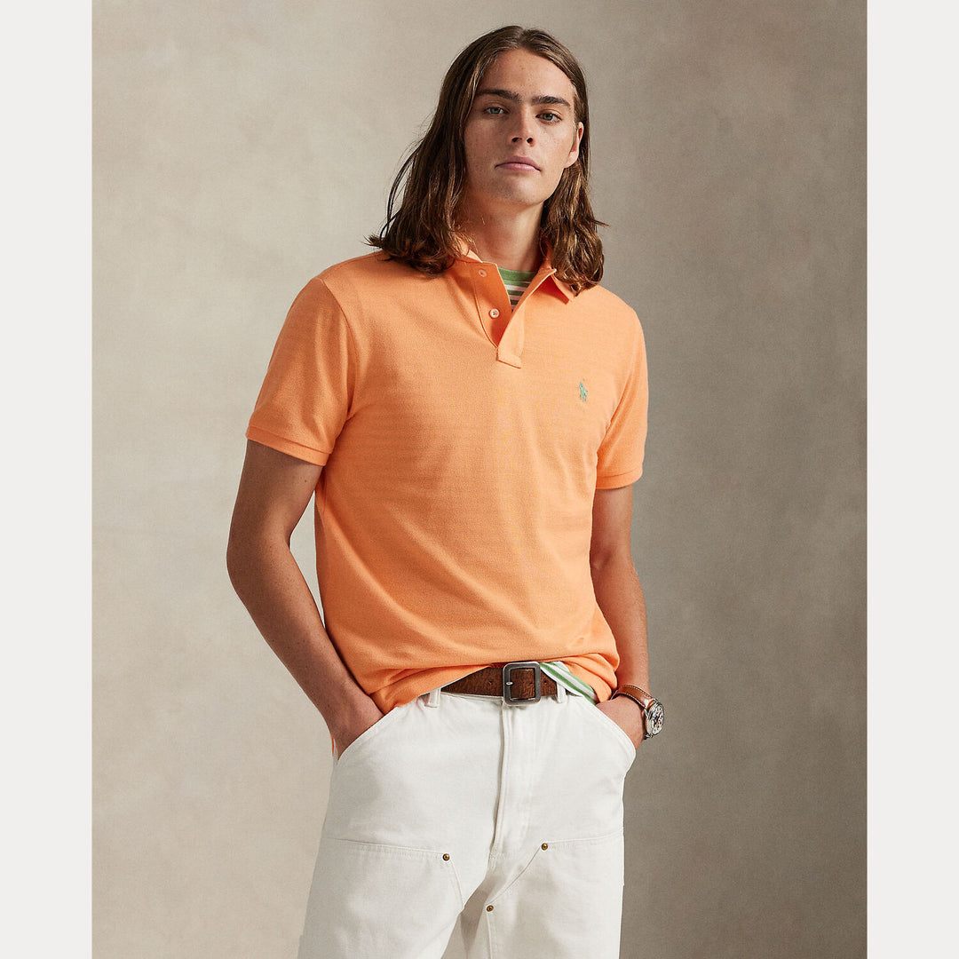 POLO Ralph Lauren Iconic Mesh Slim Fit – Oranje-100% katoen-HEREN POLO'S & T-SHIRTS-Oranje