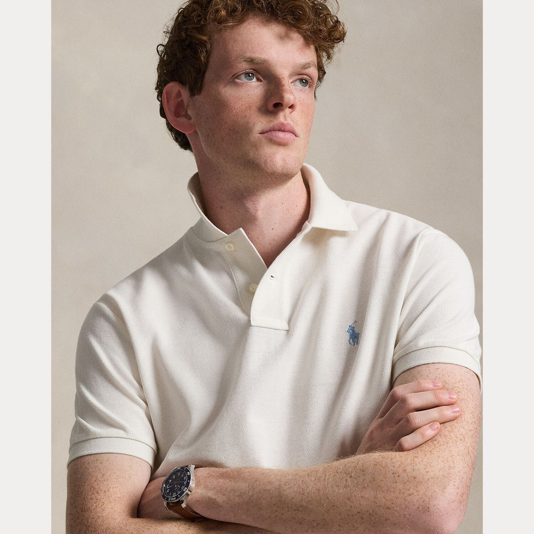 POLO Ralph Lauren Iconic Mesh Slim Fit – Wit-100% katoen-HEREN POLO'S & T-SHIRTS-Room