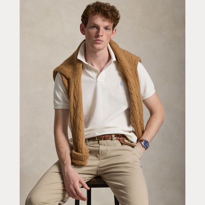 POLO Ralph Lauren Iconic Mesh Slim Fit – Wit-100% katoen-HEREN POLO'S & T-SHIRTS-Room