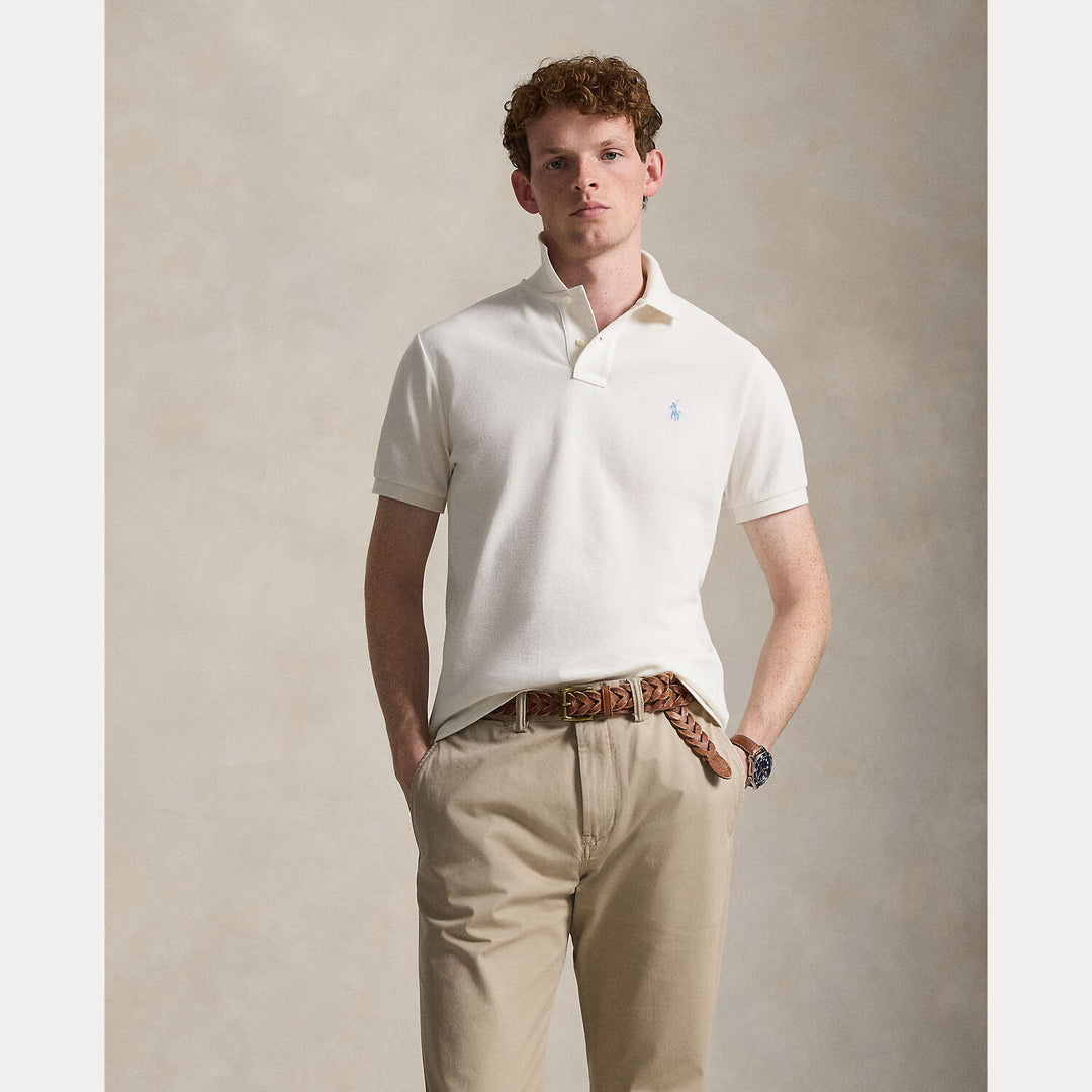 POLO Ralph Lauren Iconic Mesh Slim Fit – Wit-100% katoen-HEREN POLO'S & T-SHIRTS-Room