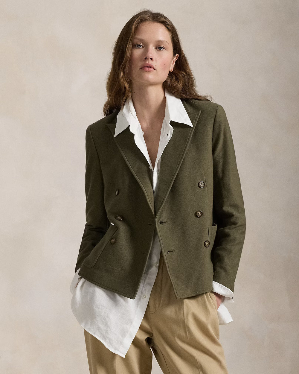 POLO Ralph Lauren Jacquard-gebreide blazer-Blazer: 98% katoen, 2% elastaan. Voering: 100% katoen.-DAMES BLAZERS & GILETS-Groen