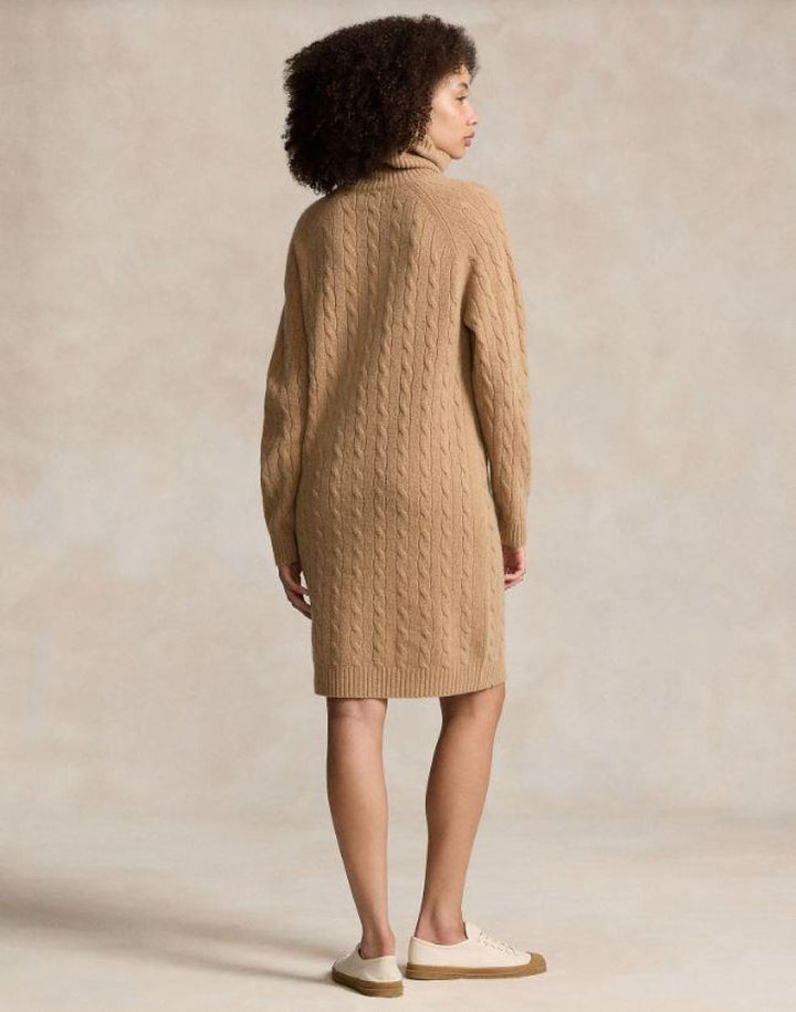 POLO ralph lauren jurk wolmix-80% wol, 20% kasjmier-DAMES JURKEN-Bruin