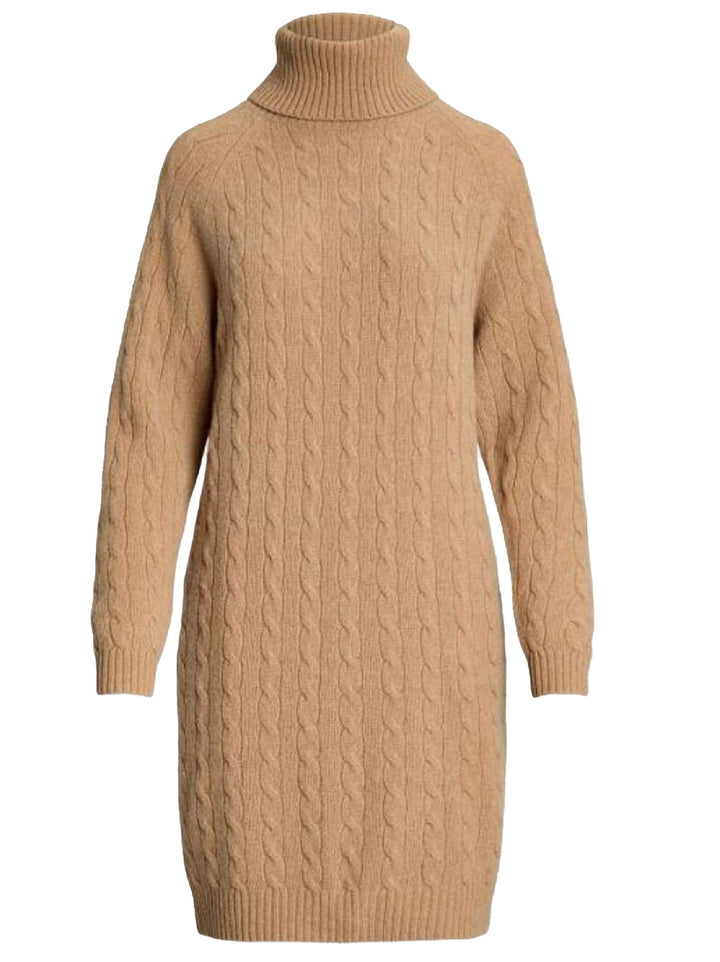 POLO ralph lauren jurk wolmix-80% wol, 20% kasjmier-DAMES JURKEN-Bruin