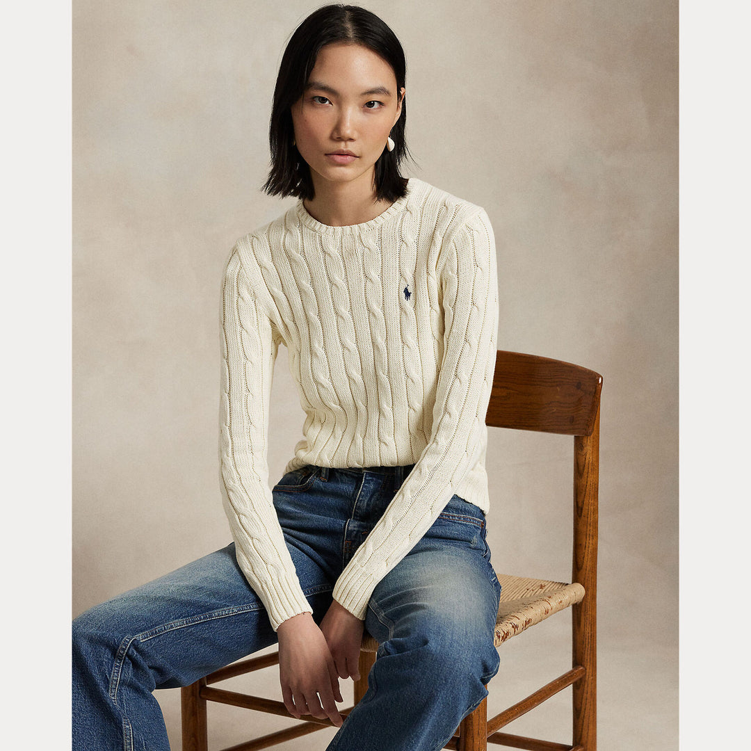 Polo Ralph Lauren Kabelgebreide Wol-Kasjmier Trui -90% wol, 10% kasjmier-DAMES TRUIEN & VESTEN-Room