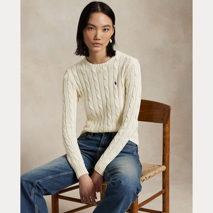 Polo Ralph Lauren Kabelgebreide Wol-Kasjmier Trui -90% wol, 10% kasjmier-DAMES TRUIEN & VESTEN-Room