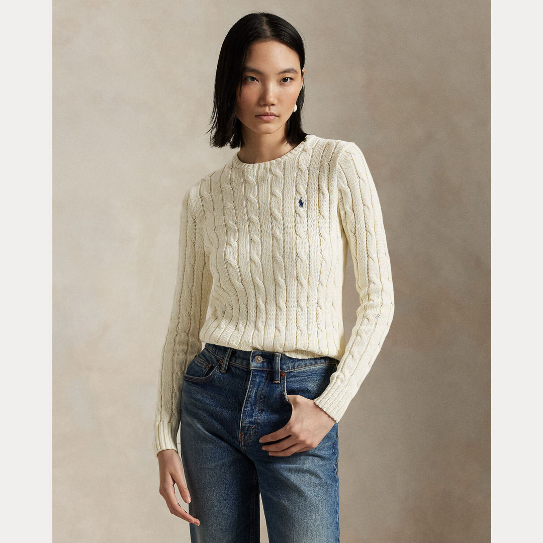 Polo Ralph Lauren Kabelgebreide Wol-Kasjmier Trui -90% wol, 10% kasjmier-DAMES TRUIEN & VESTEN-Room