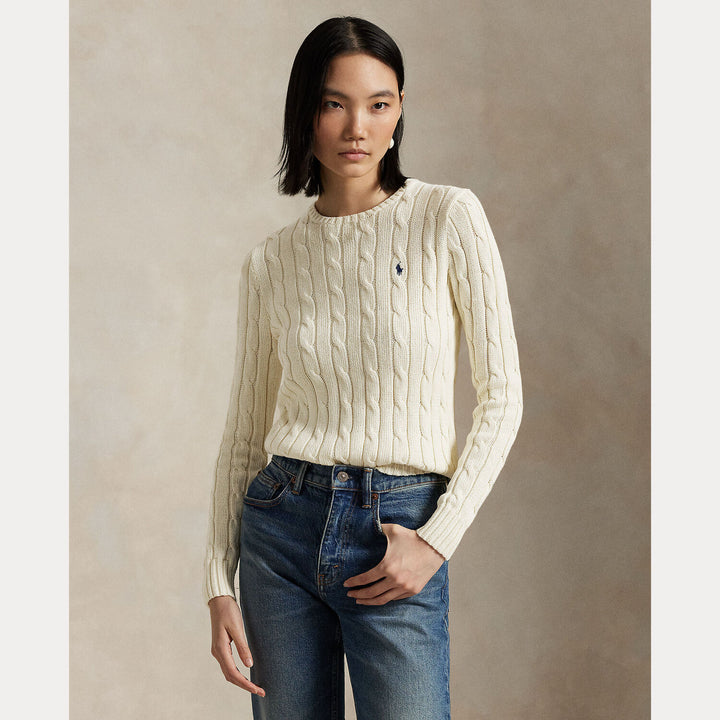 Polo Ralph Lauren Kabelgebreide Wol-Kasjmier Trui -90% wol, 10% kasjmier-DAMES TRUIEN & VESTEN-Room