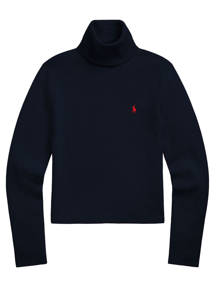 Polo Ralph Lauren Katoenblend Coltrui – Blauw-80% katoen, 17% nylon, 3% elastaan-DAMES TRUIEN & VESTEN-Blauw