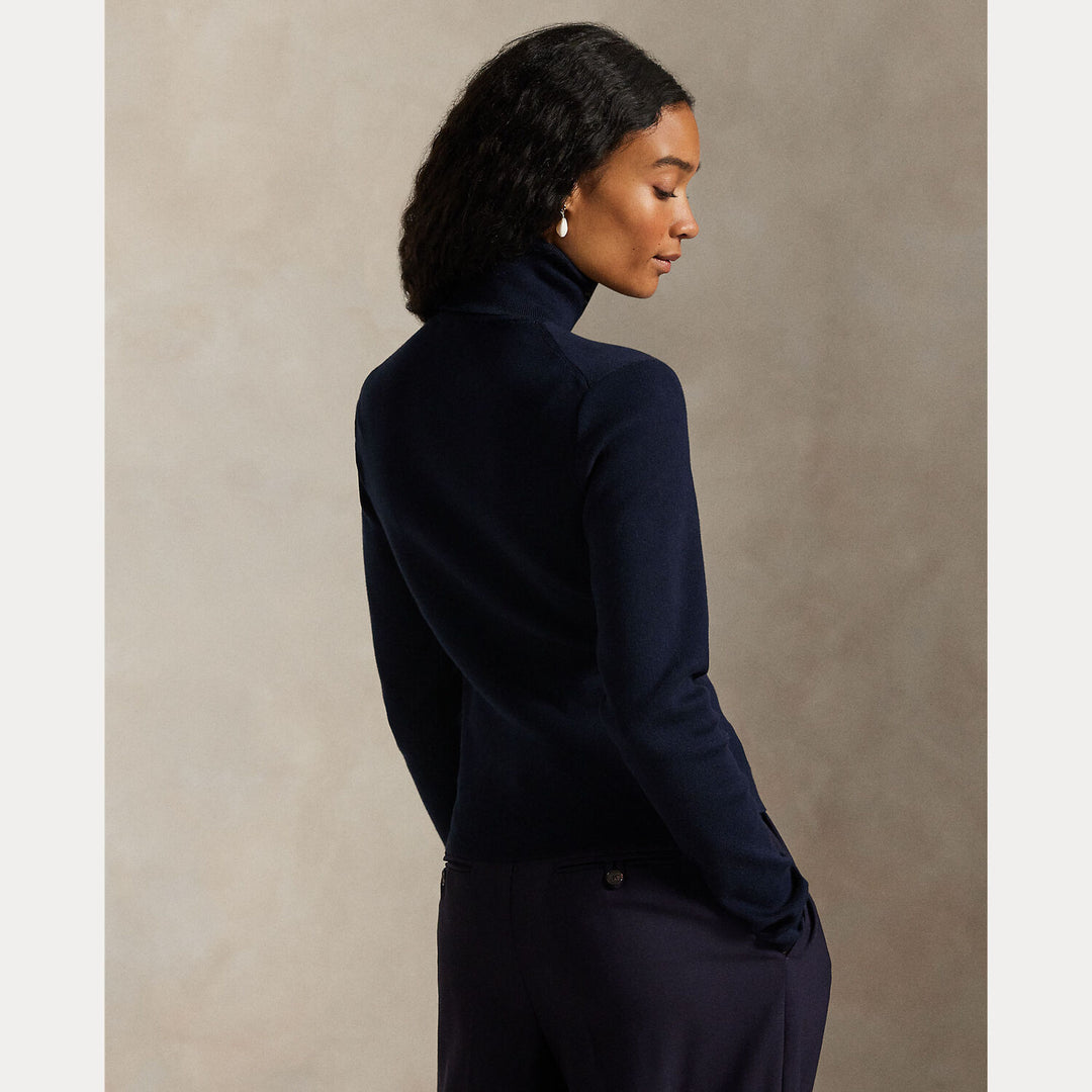 Polo Ralph Lauren Katoenblend Coltrui – Blauw-80% katoen, 17% nylon, 3% elastaan-DAMES TRUIEN & VESTEN-Blauw
