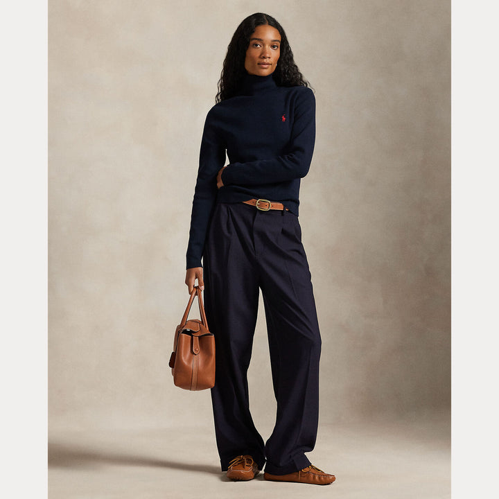 Polo Ralph Lauren Katoenblend Coltrui – Blauw-80% katoen, 17% nylon, 3% elastaan-DAMES TRUIEN & VESTEN-Blauw