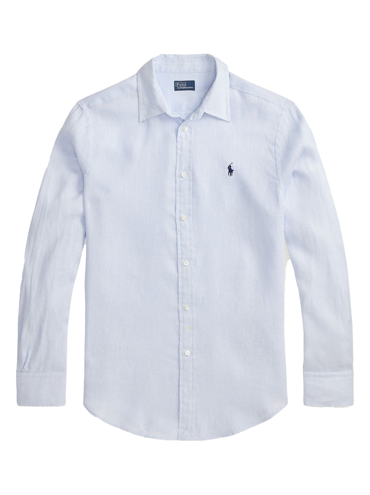 POLO Ralph Lauren Linnen Blouse – Blauw-100% linnen-DAMES TOPS & BLOUSES-Blauw