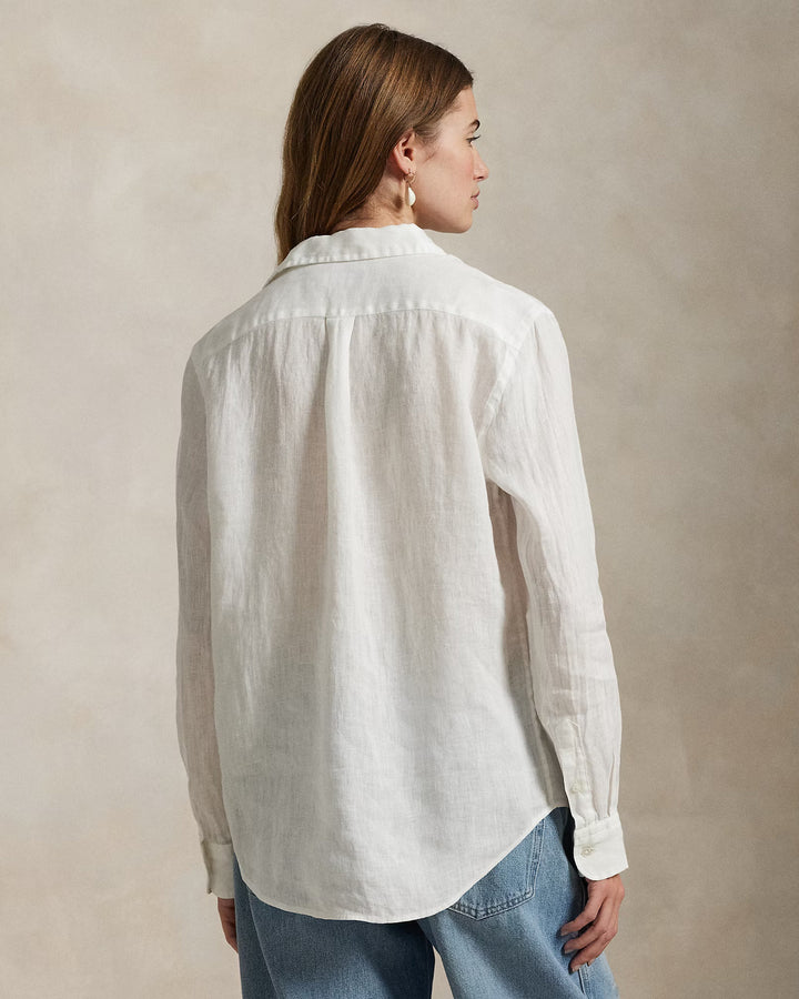 POLO Ralph Lauren linnen blouse wit-100% Linnen-DAMES TOPS & BLOUSES-Wit