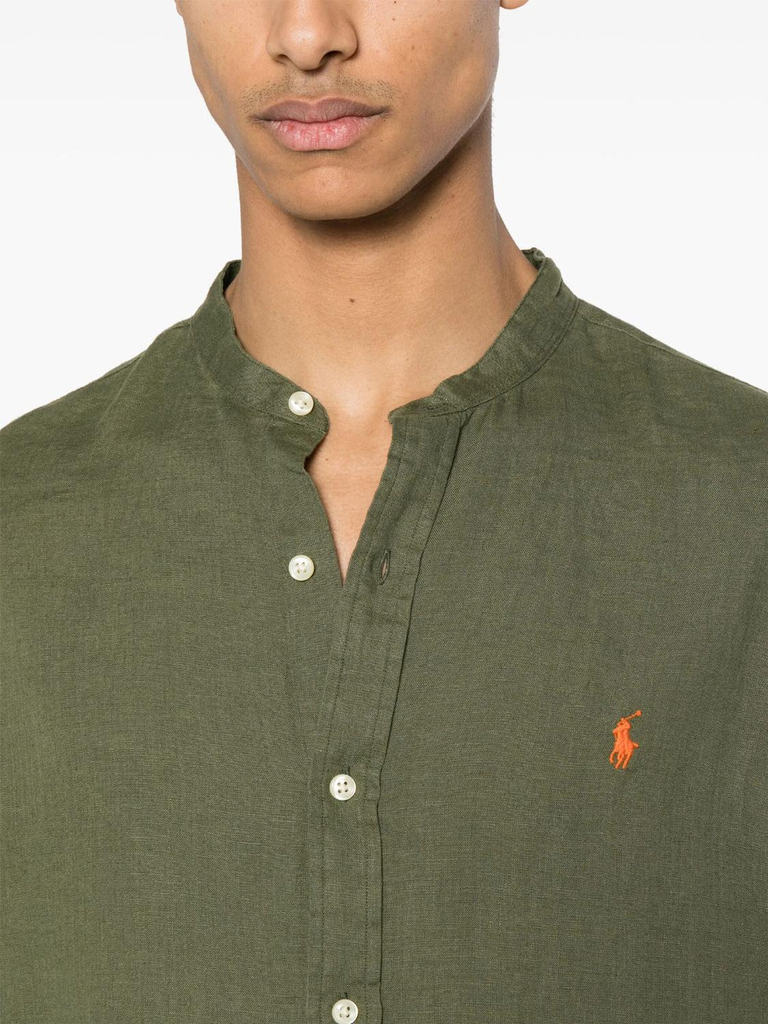 POLO Ralph Lauren linnen shirt-100% linnen-HEREN SHIRTS-Groen