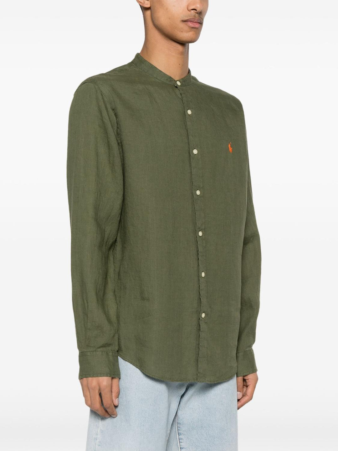 POLO Ralph Lauren linnen shirt-100% linnen-HEREN SHIRTS-Groen
